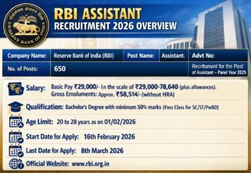 RBI Assistant Recruitment 2026
