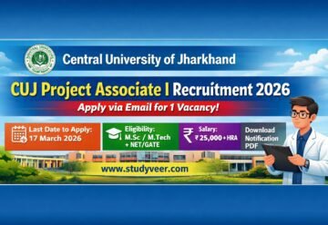 CUJ Project Associate I Recruitment 2026