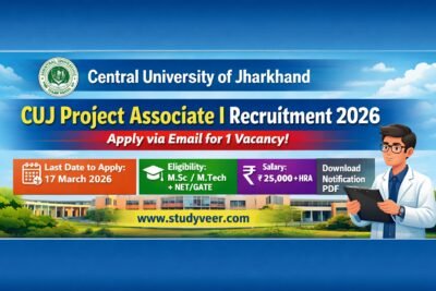 CUJ Project Associate I Recruitment 2026