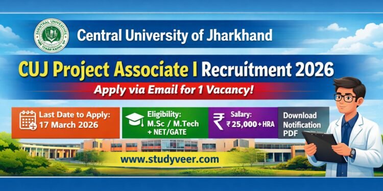 CUJ Project Associate I Recruitment 2026