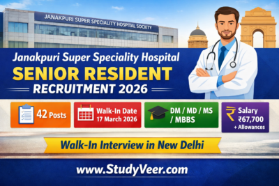 Delhi Senior Resident Vacancy 2026