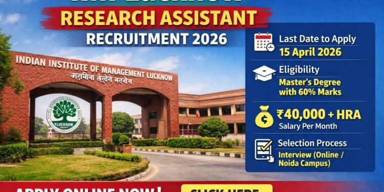 IIM Lucknow Research Assistant Recruitment 2026