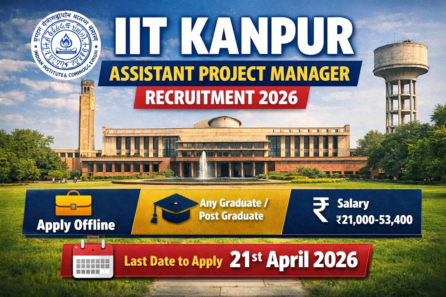 IIT Kanpur Assistant Project Manager Recruitment 2026 – Apply Offline