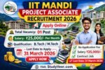 IIT Mandi Project Associate Recruitment 2026