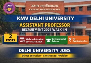 KMV Delhi University Assistant Professor Recruitment 2026