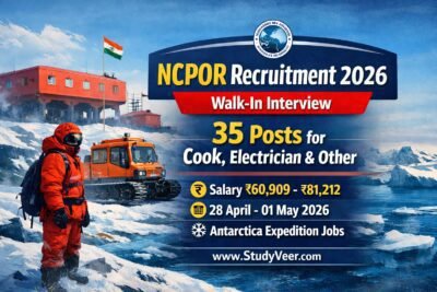 NCPOR Recruitment 2026 Walk-in for 35 Cook