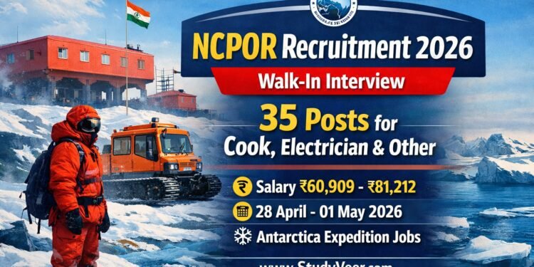 NCPOR Recruitment 2026 Walk-in for 35 Cook