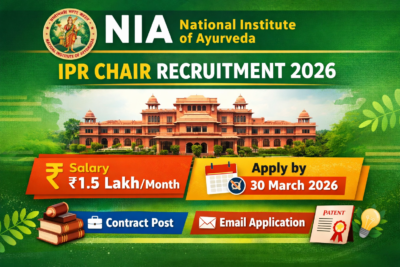 NIA IPR Chair Recruitment 2026
