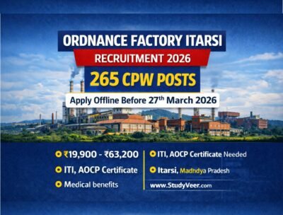 Ordnance Factory Itarsi Recruitment 2026