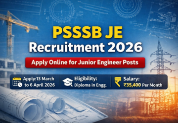 PSSSB JE Recruitment 2026 Apply Online for Junior Engineer Posts Salary 35400