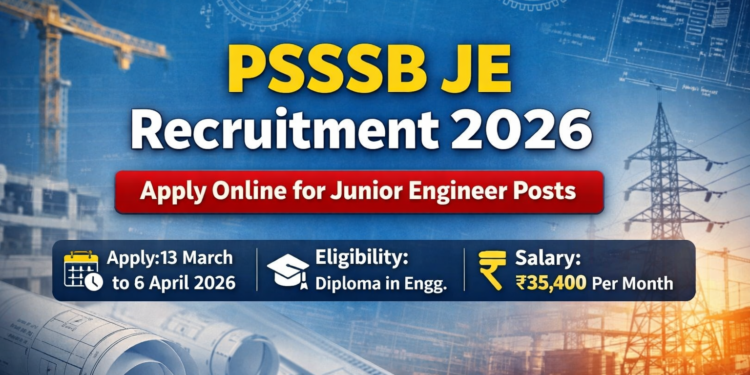 PSSSB JE Recruitment 2026 Apply Online for Junior Engineer Posts Salary 35400