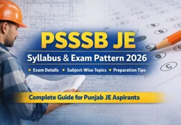 PSSSB JE Syllabus and Exam Pattern 2026 for Punjab Junior Engineer Exam