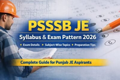PSSSB JE Syllabus and Exam Pattern 2026 for Punjab Junior Engineer Exam