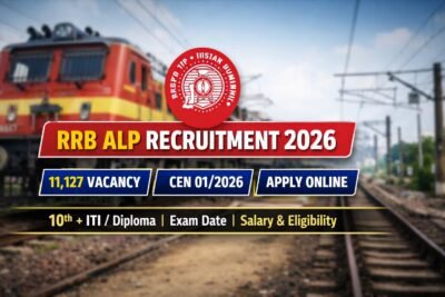 RRB ALP Recruitment 2026 notification for 11127 Assistant Loco Pilot vacancies CEN 01/2026