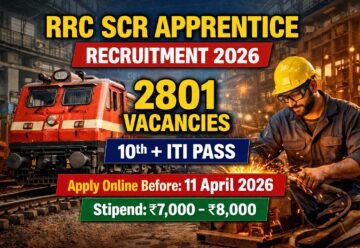 RRC SCR Apprentice Recruitment 2026 apply online for 2801 railway apprentice posts for 10th pass ITI candidates