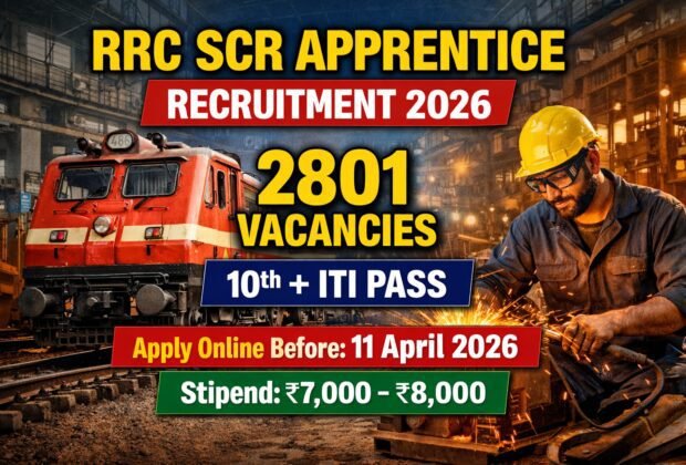 RRC SCR Apprentice Recruitment 2026 apply online for 2801 railway apprentice posts for 10th pass ITI candidates