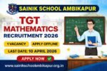 Sainik School Ambikapur recruitment 2026