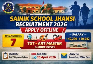 Sainik School Jhansi recruitment 2026