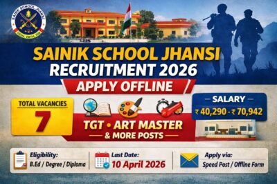 Sainik School Jhansi recruitment 2026