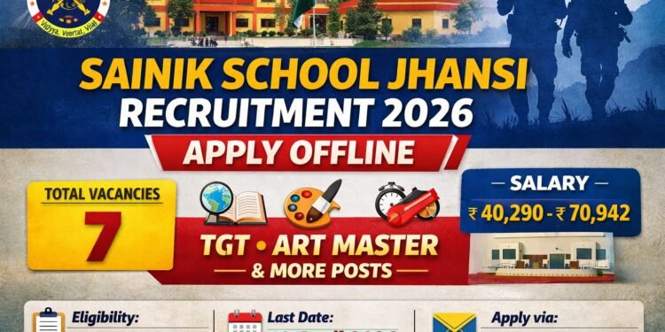 Sainik School Jhansi recruitment 2026
