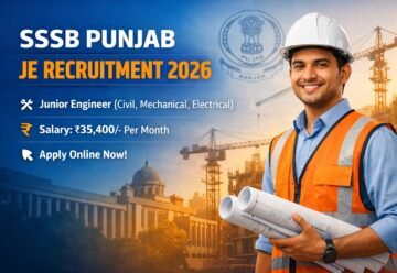SSSB Punjab Junior Engineer Recruitment 2026 Apply Online