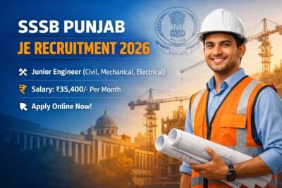 SSSB Punjab Junior Engineer Recruitment 2026 Apply Online