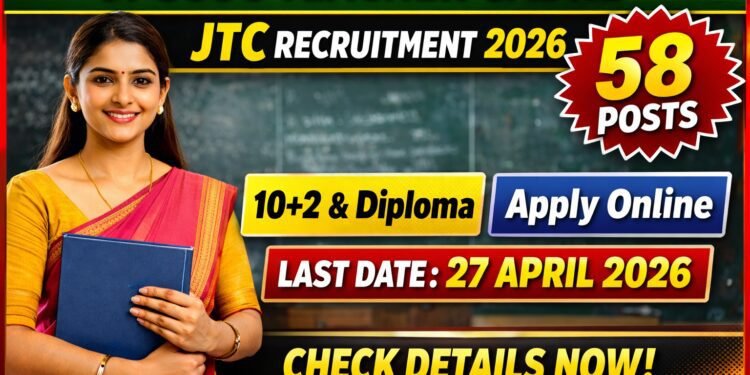 UPSSSC Teacher Cadre JTC Recruitment 2026 Apply Online for 58 Posts
