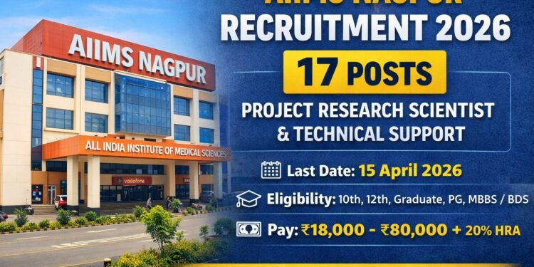AIIMS Nagpur Recruitment 2026 17 Project Research Scientist Technical Support Posts Apply via Email