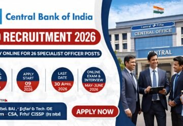 Central Bank of India SO Recruitment 2026 Apply Online for 26 Specialist Officer Posts