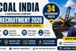 Coal India PMIS Recruitment 2026 featured banner for 34 ITI internship posts under Prime Minister Internship Scheme