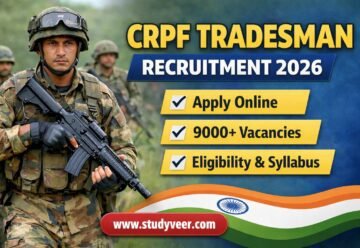CRPF Tradesman Recruitment 2026 Apply Online Vacancy Eligibility Details