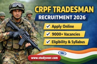 CRPF Tradesman Recruitment 2026 Apply Online Vacancy Eligibility Details