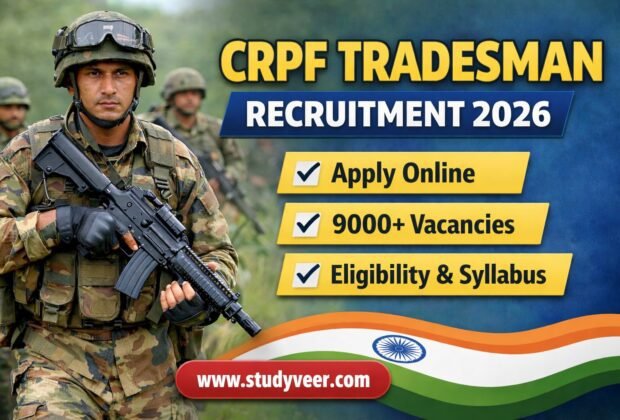 CRPF Tradesman Recruitment 2026 Apply Online Vacancy Eligibility Details