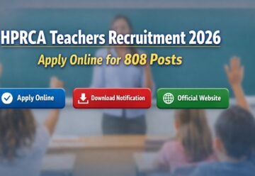 HPRCA Teachers Recruitment 2026 Apply Online for 808 Posts notification