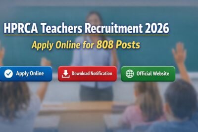 HPRCA Teachers Recruitment 2026 Apply Online for 808 Posts notification