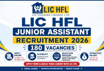 LIC HFL Junior Assistant Recruitment 2026 apply online 180 vacancies eligibility salary exam pattern