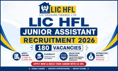 LIC HFL Junior Assistant Recruitment 2026 apply online 180 vacancies eligibility salary exam pattern