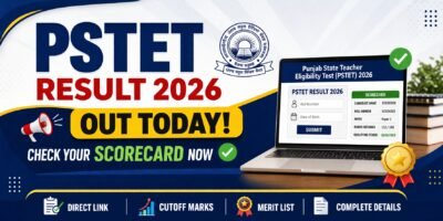 PSTET Result 2026 out today check scorecard link cut off marks merit list Punjab TET result