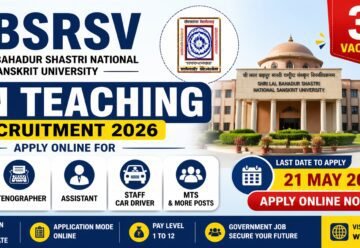 SLBSRSV Non Teaching Recruitment 2026 apply online for 33 LDC Stenographer MTS vacancy last date 21 May 2026