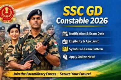 SSC GD Constable 2026 Notification banner with exam date eligibility syllabus and apply online details