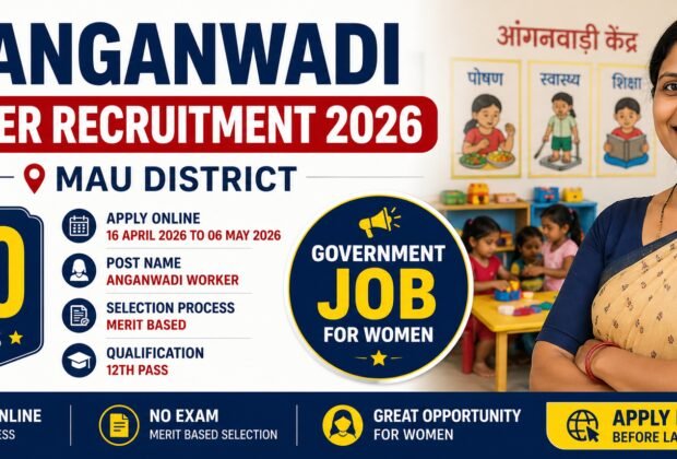 UP Anganwadi Worker Recruitment 2026 apply online for 100 posts in Mau district eligibility details