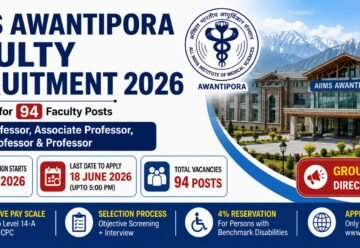 AIIMS Awantipora Faculty Recruitment 2026 Apply Online for 94 Faculty Posts