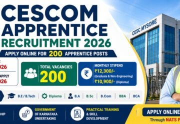 CESCOM Apprentice Recruitment 2026 apply online for 200 apprentice posts in Karnataka