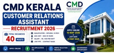 CMD Kerala Customer Relations Assistant Recruitment 2026 Apply Online for 40 Posts