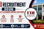 FDDI Recruitment 2026 banner for Junior Faculty and Academic Support Staff posts
