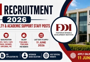 FDDI Recruitment 2026 banner for Junior Faculty and Academic Support Staff posts