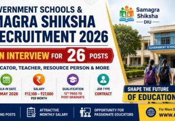 Government Schools Samagra Shiksha Diu Recruitment 2026 Walk-in Interview for 26 Teacher and Staff Posts