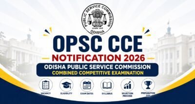 OPSC CCE Notification 2026 featured image for Odisha Public Service Commission Combined Competitive Examination including vacancy, eligibility, exam dates, syllabus and selection process