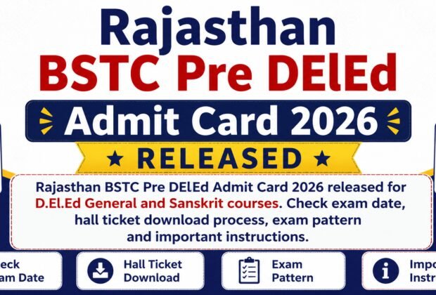 Rajasthan BSTC Pre DElEd Admit Card 2026 Hall Ticket Download