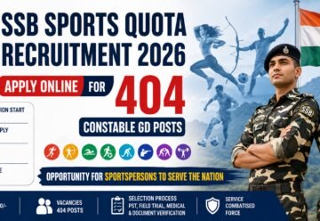 SSB Sports Quota Recruitment 2026 apply online for 404 Constable GD posts under sports quota